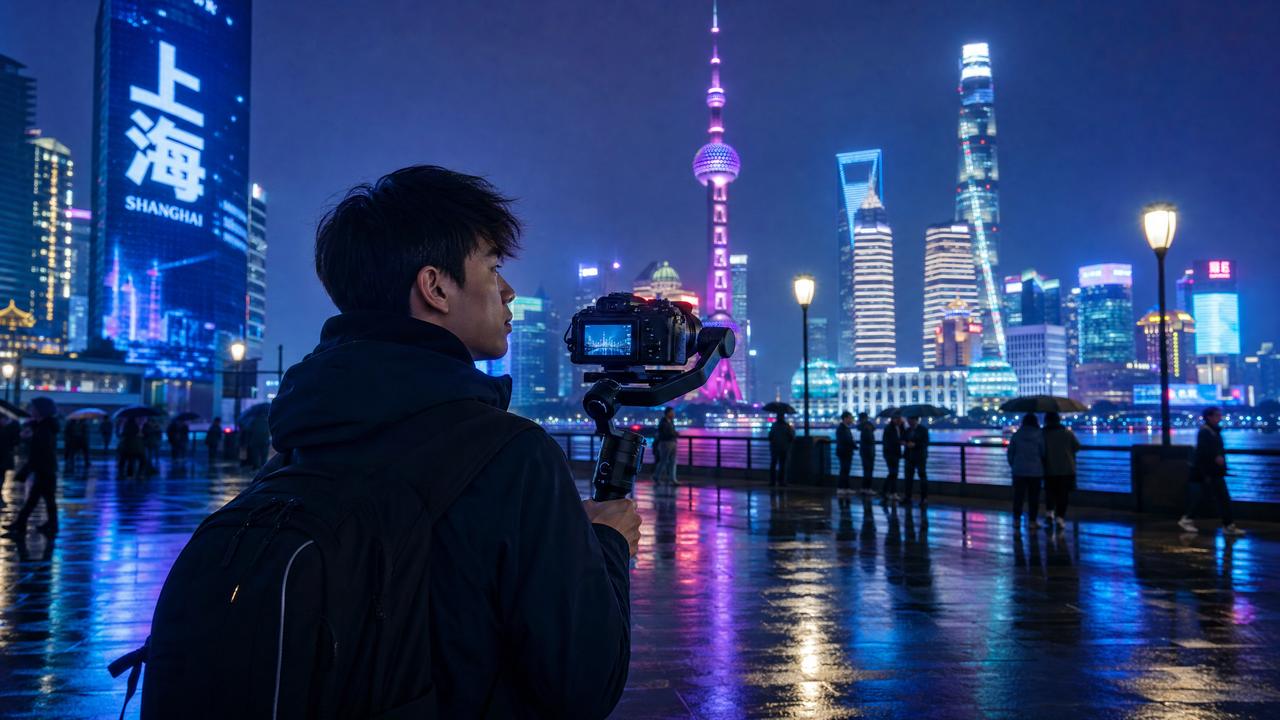 里番网-里番网生活传媒：夜上海魅力·城市夜景Vlog传媒分享